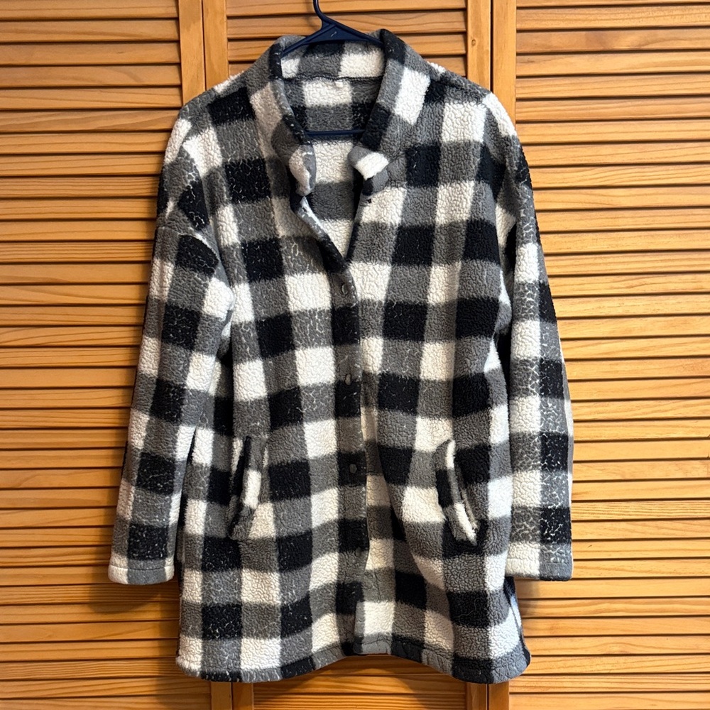 Black and White Checkered Coat